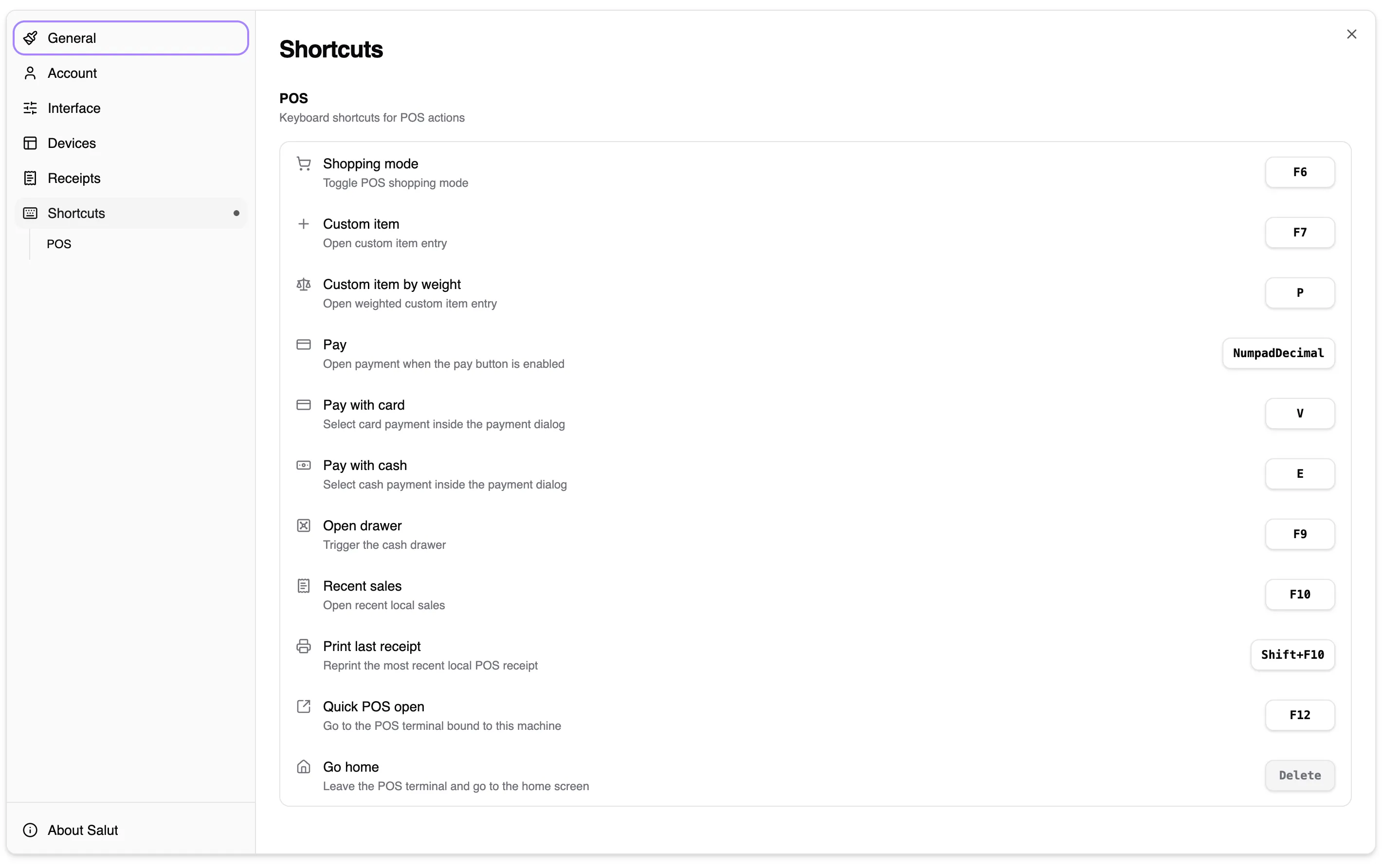 Keyboard shortcut editor